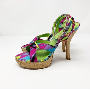 Schutz Multicolor High Heel Sandal
